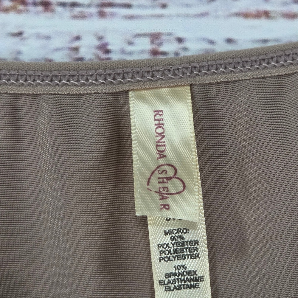Rhonda Shear Camisole Womens 3X Taupe Mauve Excellent Lace Trim V-Neck Cami - Picture 9 of 10